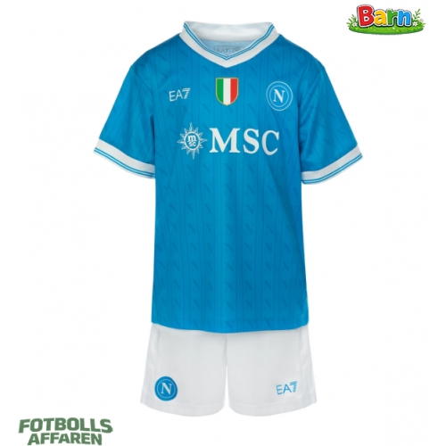 SSC Napoli Hemmaställ Barn 2025-26 Kortärmad (+ Korta byxor)